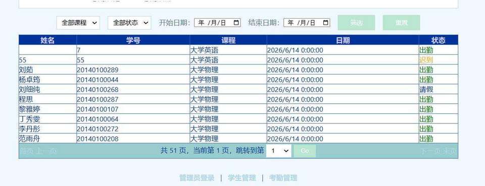 考勤列表与状态颜色
